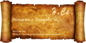 Hovanecz Csanád névjegykártya